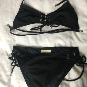 Michael Kors black bikini with metal accents sz. 6